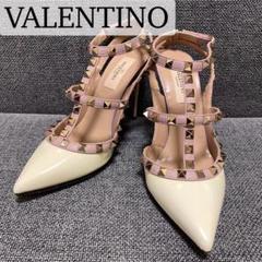 魂様 VALENTINO スタッズヒール 36 ブラック　ゴールド 魂様 VALENTINO スタッズヒール 36 ブラック ゴールド
