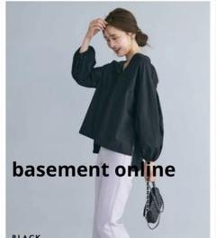 basement online スキッパーバルーンスリーブブラウス