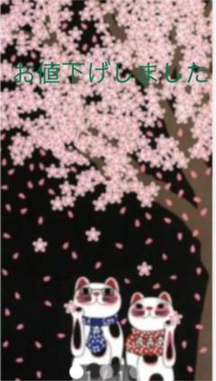 ♦️♦️招きネコ 手ぬぐい 夜桜 ヤギセイ♦️♦️