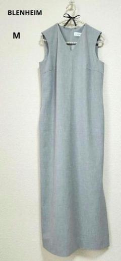 美品☆BLENHEIM☆ノースリーブIラインロングワンピースMグレーのサムネイル