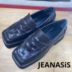 値下げしました！　JEANASIS スクエアローファー　L ガラスレザー ジーナシスくずはモール店 | 【New】 #スクエアローファー_js