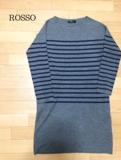 ロッソ✴︎ニットワンピース ボーダー グレー 古着