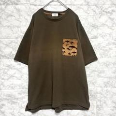 ジュンレッド◆ウェーブワッフルポケットTシャツ(LL)ラウンドネック ゆったり