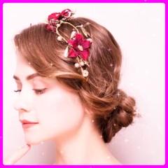 薔薇 ゴールド 蝶々 バラ ヘッドドレス ちょうちょ 髪飾り ローズ バタフライ