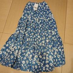 ZARA 青色花柄 フレアスカート XS-S ZARA 青色花柄 フレアスカート XS-S - メルカリ