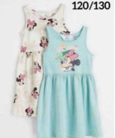 ☆新品☆H&M ミニーマウス♡カットソーワンピース♡♡120 2枚セット①