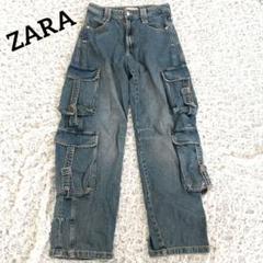 即完品】zara デタッチャブル カーゴデニムパンツ - メルカリ