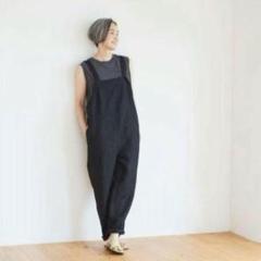美品　フォグリネンワークス　リネンサロペット　リトアニアリネン　Freeサイズ 美品 フォグリネンワークス リネンサロペット リトアニアリネン