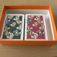 HERMES 【中古】 エルメス トランプ ミニトランプ 2点セツト 犬