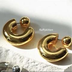 2wayフープピアス　ゴールド