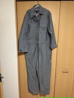 【美品】ディッキーズ　つなぎ　M-REG 長袖　フィッシャーストライプ Dickies 【並行輸入品】ディッキーズ つなぎ 長袖 フィッシャー