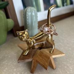 猫の置物 リングホルダー