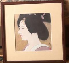 超美品☆日本画 /丸山石根画伯の四季扇面花鳥図/春夏秋冬色紙4枚と額付き箱入 超美品☆日本画 /丸山石根画伯の四季扇面花鳥図/春夏秋冬色紙4枚