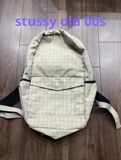 Stussy ベージュ old 00s 紺タグ リュック オールドステューシー Stussy ベージュ old 00s 紺タグ リュック オールドステューシー
