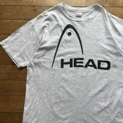 90s HEAD ヴィンテージTシャツ グレー ビッグロゴ スキー テニス