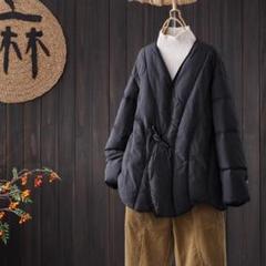レディース Vネック ゆったり シンプル 中綿ジャケット アウター 暖かい