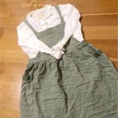 sm2 エプロン と スタディオクリップ の刺繍リネン ブラウス