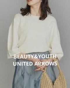 BEAUTY&YOUTH ミラノリブ パフスリーブ ニット アイボリー