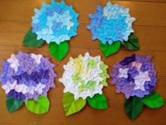 壁面飾り◆あじさい◆折り紙◆デイサービス保育園他