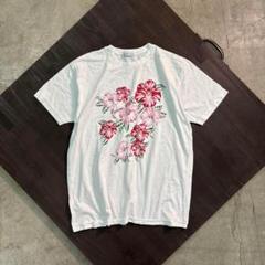 7TSM1 90's シングル　ハイビスカス　プリントTシャツ　古着used
