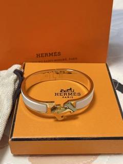 HERMES ゴールド ホワイト バングル HERMES ホワイトゴールド バングル - メルカリ