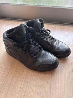 NIKE ナイキ エアジョーダン1 MID 黒 26cm ハイカットスニーカー