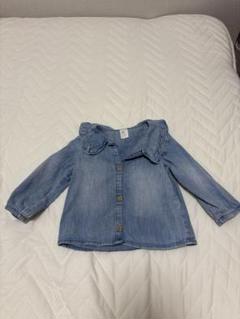 H&M フリル付きデニムシャツ　80