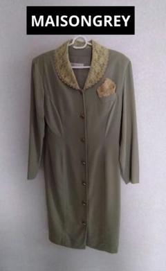 MAISONGREYオリーブグリーン レース襟ドレス