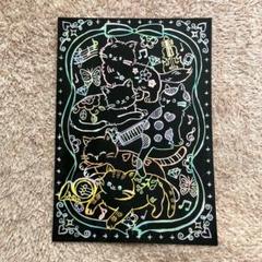 猫　絵画　スクラッチアート　ハンドメイド 0_a270a9041c856e52e0ce7c2647ed
