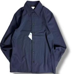 J5117 新品 ボッテガヴェネタ 24SS ウールシャツ ネイビー 46