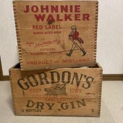 Johnnie Walker & Gordon's アンティーク木箱 Johnnie Walker & Gordon's アンティーク木箱 - メルカリ