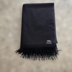【美品】HERMES エルメス 大判 ストール カシミヤ 100%  ブラック HERMES - [USED/中古]HERMES エルメス ストール 黒 ロゴ
