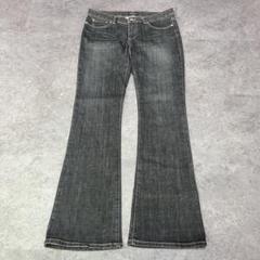 00s archive flare denim pants black Y2K