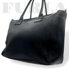極美品 A4収納 フルラ トートバッグ ビジネス 通勤 レザー シボ