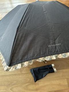 美品✨BURBERRY バーバリー フリル付き折りたたみ日傘 ブラック