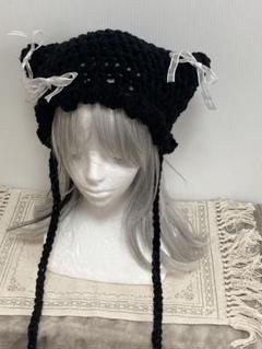 ほんわか うさぎ耳 帽子 リメイク サブカル 古着 ほんわか うさぎ耳 帽子 リメイク サブカル 古着