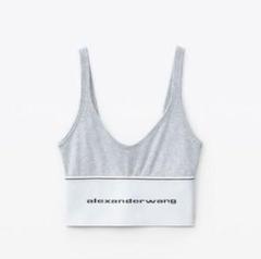 ALEXANDER WANG リブ編みジャージーのロゴエラスティックブラ