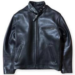 美品 米国製 ヴィンテージ シングル ライダースジャケット ボアライナー付属 Horn Works 本革 ハイネックシングルライダースジャケット