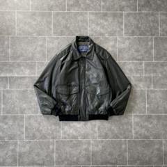 90-'s A-2 本革 レザーフライトジャケット 黒 L 中綿