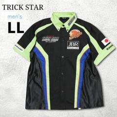 TRICK STAR レーシング半袖シャツ LL カワサキ 刺繍 バイクウェア