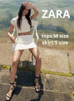 フェイクパール付きニットトップス　ZARA M size S size