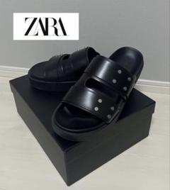 ZARA ザラ メンズ ブラック フェイクレザーチャンキーサンダル 厚底 40 2025年最新】ZARA メンズ サンダルの人気アイテム - メルカリ