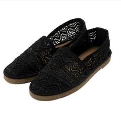 黒　新品未使用　エスパドリーユ 新品】ZARA エスパドリーユ 本革 ブラック 26.5cm - メルカリ