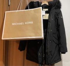 希少✨マイケルコース ロングダウンコート ネイビー Aライン Mサイズ ベーシックタフタロングダウンコート(ダウンジャケット・コート