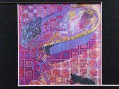 片桐聖子、【チューリップの水盤】、希少画集画より、状態良好、新品高級額装付 片桐聖子、【チューリップの水盤】、希少画集画より、状態良好