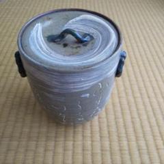 茶道具　伊部　手桶形　水指　伊勢崎満　共箱　備前焼　夏　涼しげ　茶会　びぜん 茶道具 伊部 手桶形 水指 伊勢崎満 共箱 備前焼 夏 涼しげ 茶会