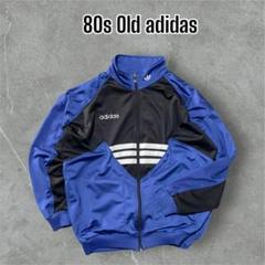 80s Old adidas 銀タグ 万国旗タグ 首元刺繍トレフォイル L
