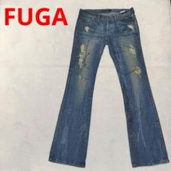 FUGA　ラメペイント＆グランジ加工 ブーツカットデニム
