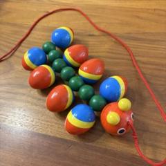 木製カラフル毛虫おもちゃ