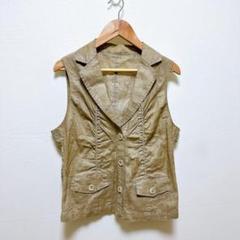 ☆ GIANNI LO GIUDICE(XS) 麻 ノッチドラペル ノースリーブ
